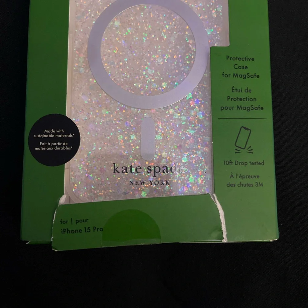 Kate Spade Silver Sparkle iPhone Case with Grip